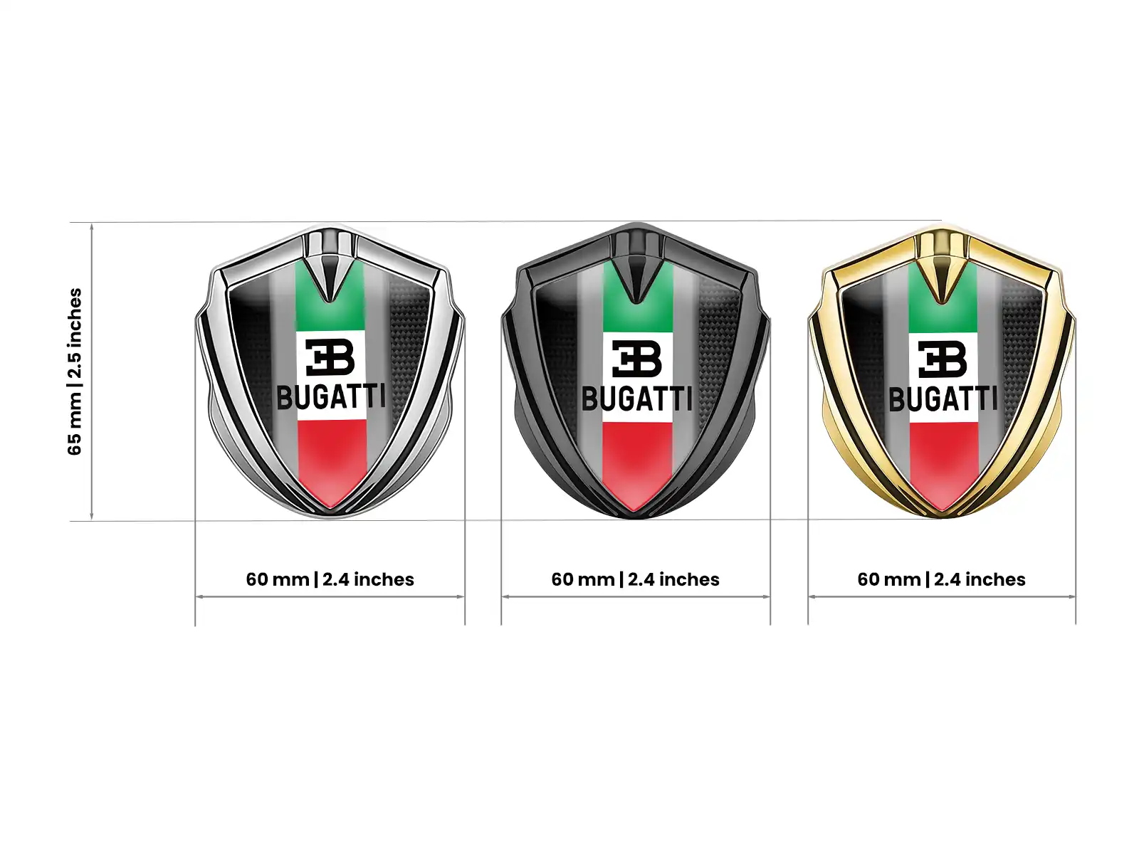 Bugatti Cupolato Emblema Badge Stile Pro Inox